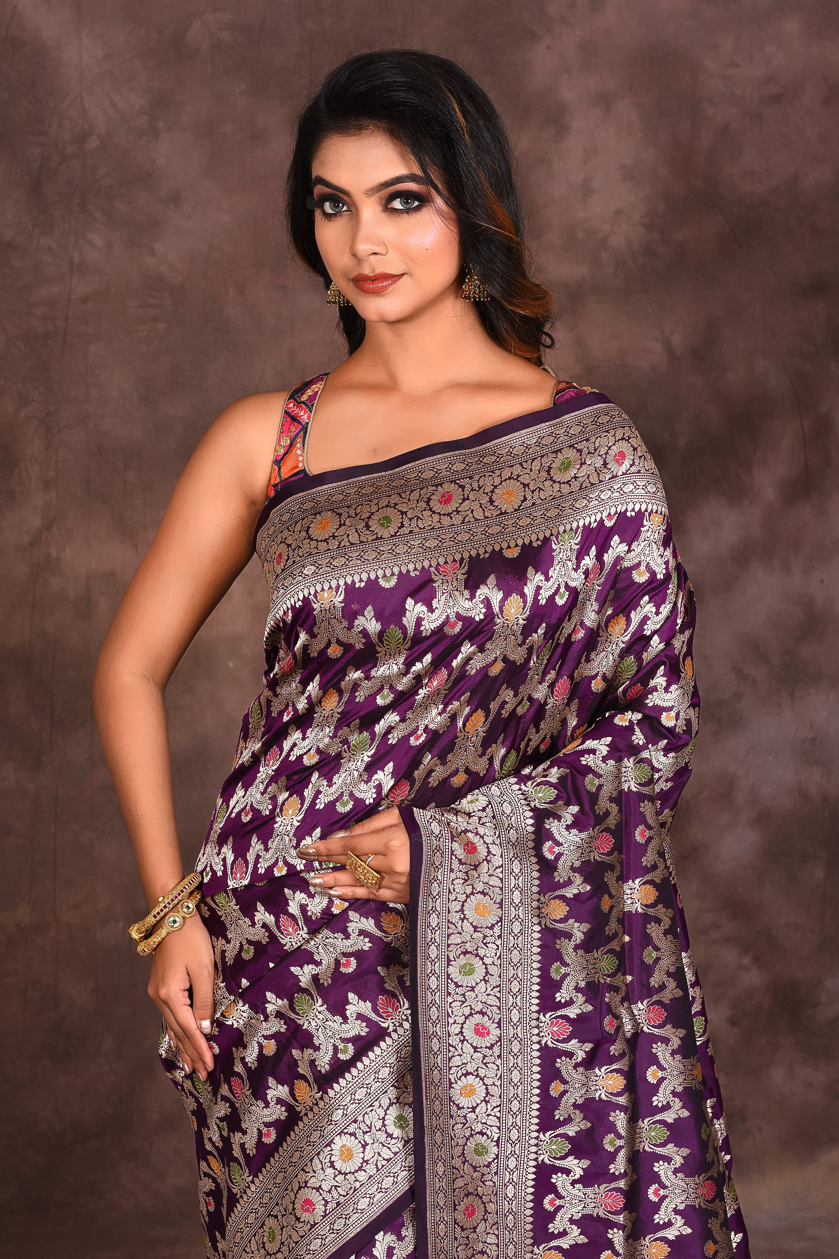 Mauve Jacquard Pure Uppada Saree - Keya Seth Exclusive