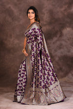 Load image into Gallery viewer, Mauve Jacquard Pure Uppada Saree - Keya Seth Exclusive
