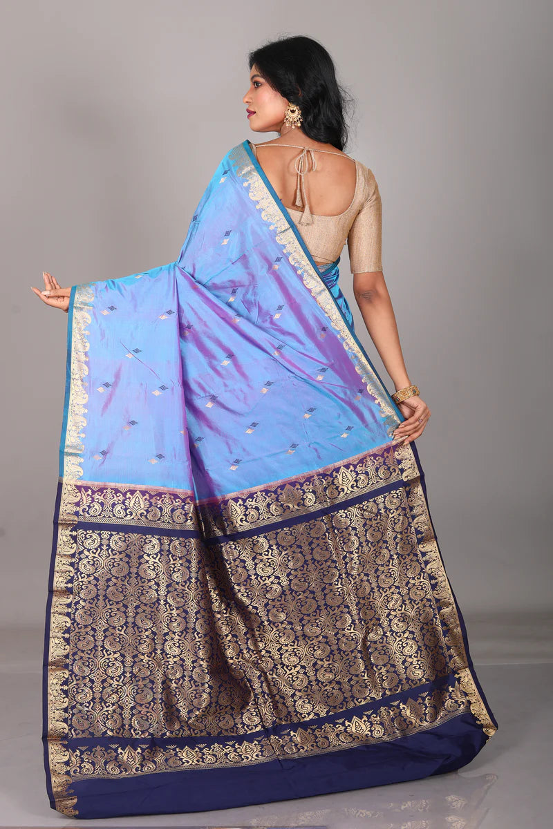 Glossy Purple Pure Kanjivaram Saree - Keya Seth Exclusive