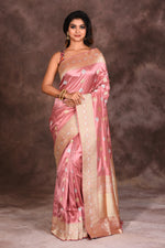 Load image into Gallery viewer, Peach Jacquard Pure Uppada Saree - Keya Seth Exclusive
