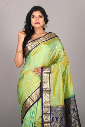 Dual Tone Green Blended Kanjivaram Saree - Keya Seth Exclusive