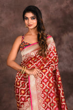 Load image into Gallery viewer, Maroon Jacquard Pure Uppada Saree - Keya Seth Exclusive
