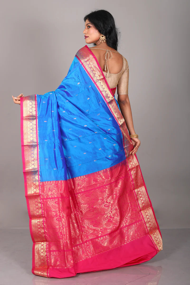 Blue Blended Kanjivaram Saree - Keya Seth Exclusive
