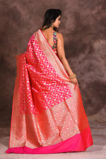 Load image into Gallery viewer, Pink Jacquard Pure Uppada Saree - Keya Seth Exclusive
