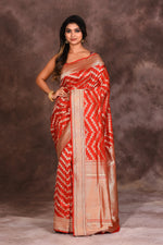 Load image into Gallery viewer, Bright Red Jacquard Pure Uppada Saree - Keya Seth Exclusive
