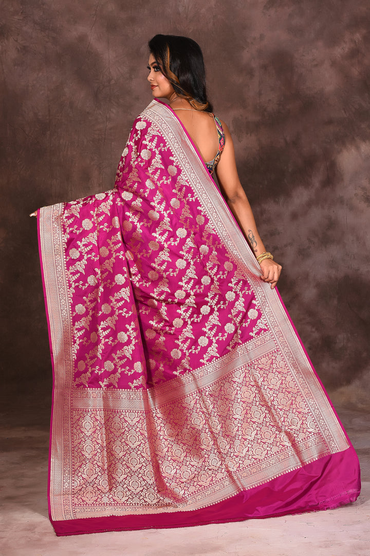 Magenta Jacquard Pure Uppada Saree - Keya Seth Exclusive