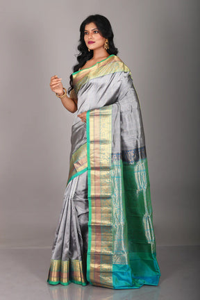 Grey Pure Kanjivaram Saree - Keya Seth Exclusive