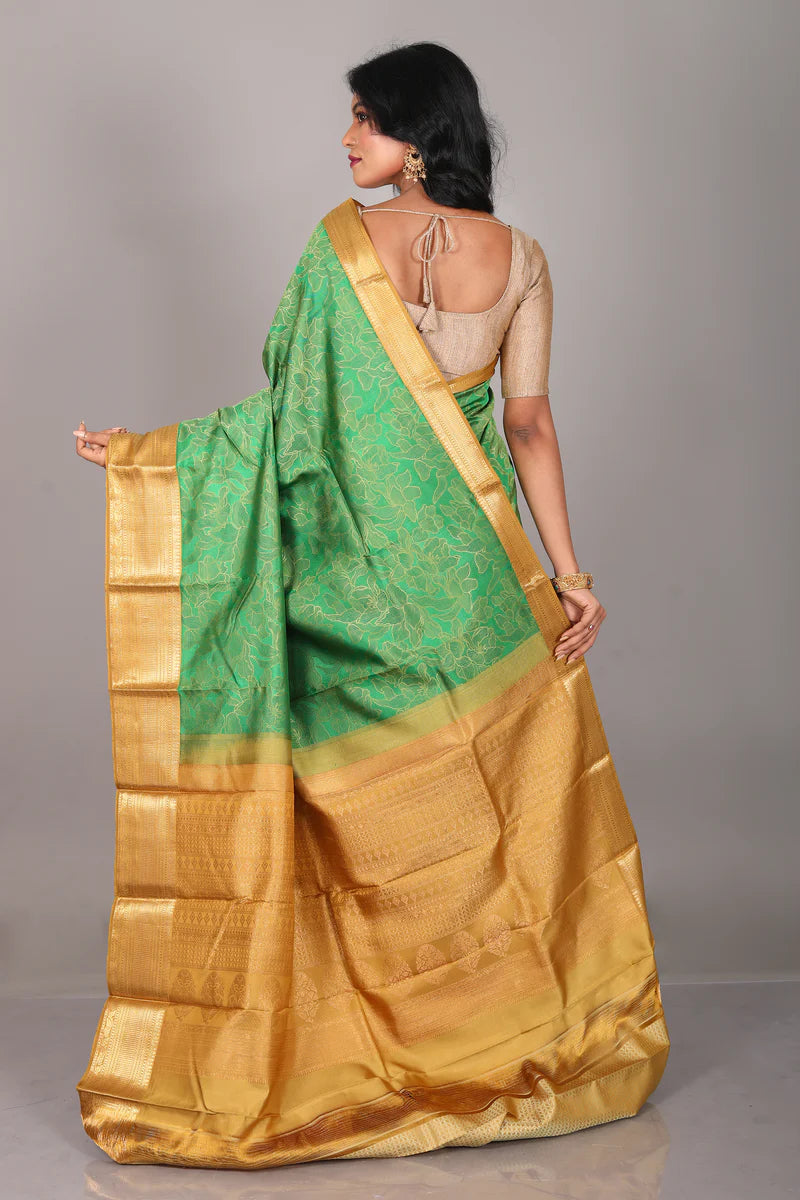 Green Pure Kanjivaram Saree - Keya Seth Exclusive