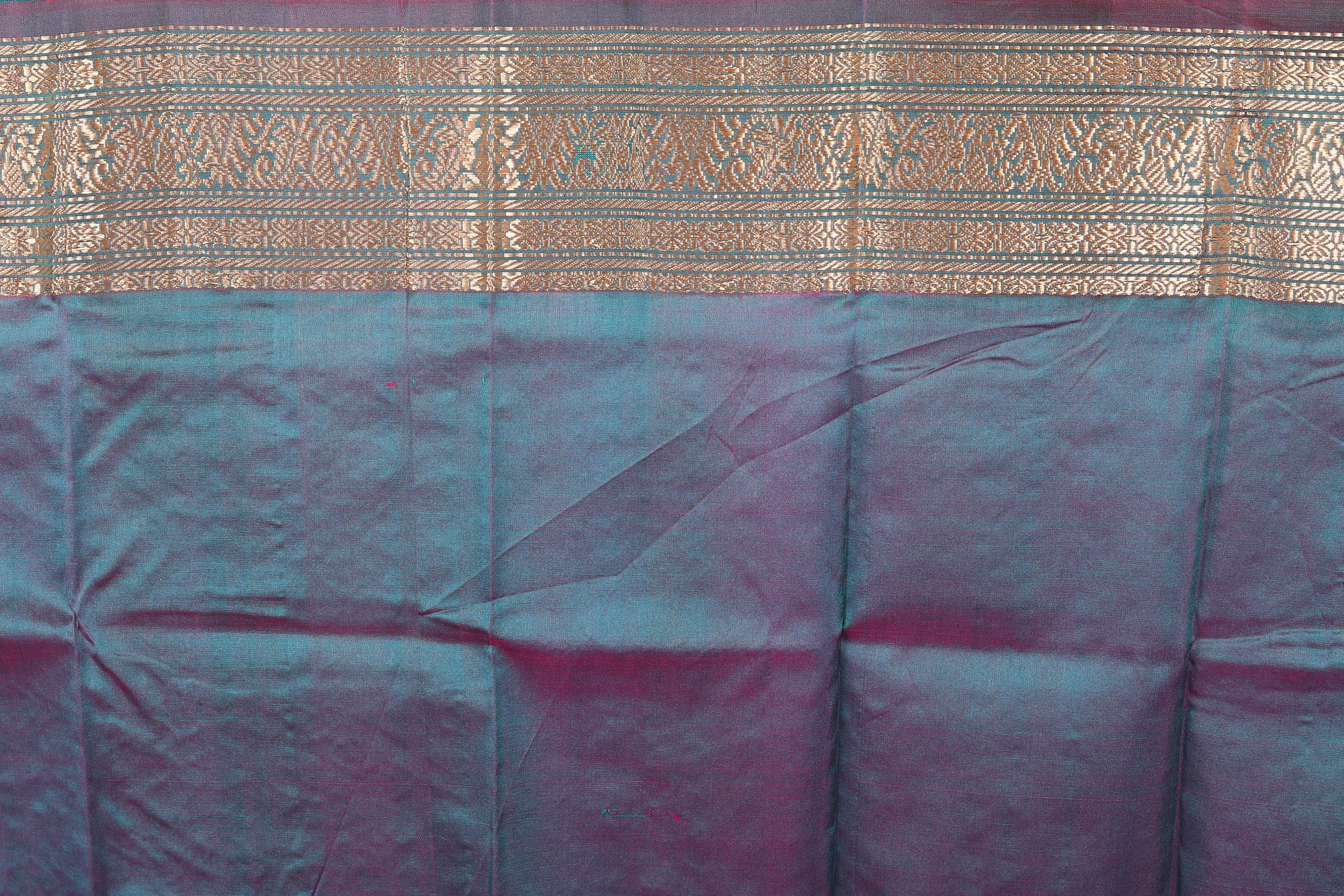 Dual Tone Rama Green Blended Kanjivaram Saree - Keya Seth Exclusive