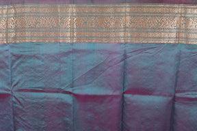 Dual Tone Rama Green Blended Kanjivaram Saree - Keya Seth Exclusive