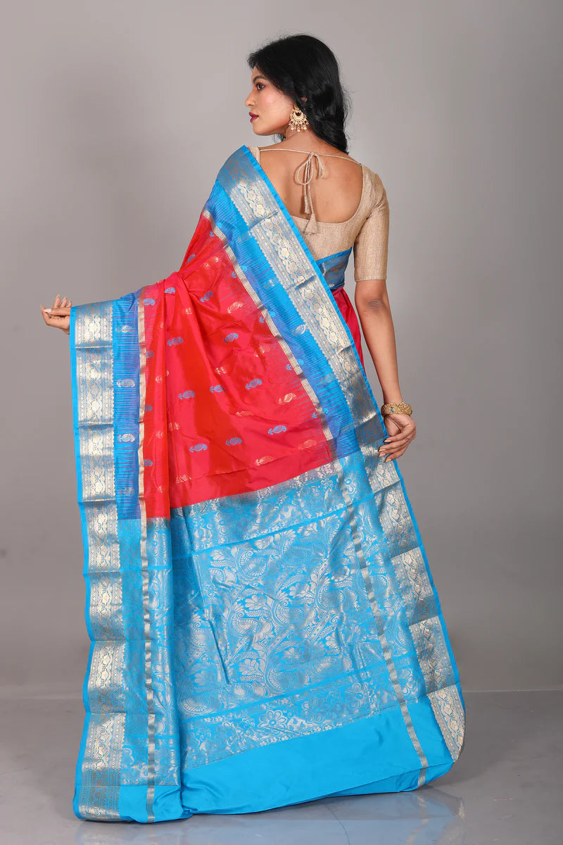 Rani Patli Pallu Pure Kanjivaram Saree - Keya Seth Exclusive