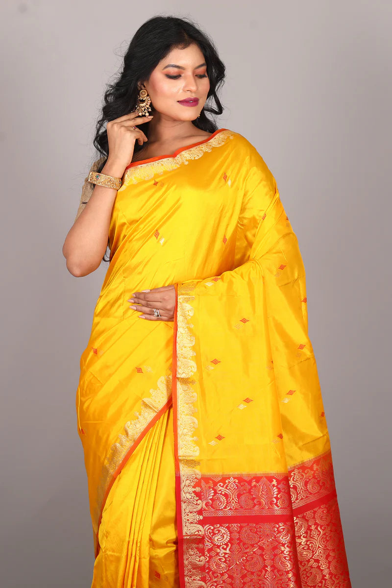 Yellow Pure Kanjivaram Saree - Keya Seth Exclusive