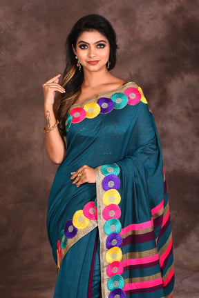 Teal Fancy Silk Saree - Keya Seth Exclusive