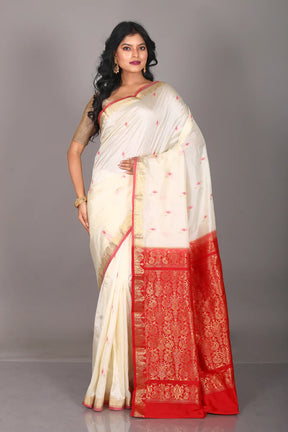 Offwhite Pure Kanjivaram Saree - Keya Seth Exclusive