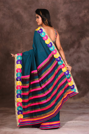 Teal Fancy Silk Saree - Keya Seth Exclusive