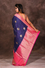 Load image into Gallery viewer, Navy Blue Pure Tussar Saree - Keya Seth Exclusive

