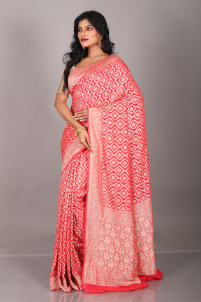 Red Pure Khaddi Saree - Keya Seth Exclusive