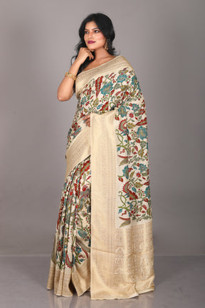 Designer Offwhite Khaddi Georgette Saree - Keya Seth Exclusive