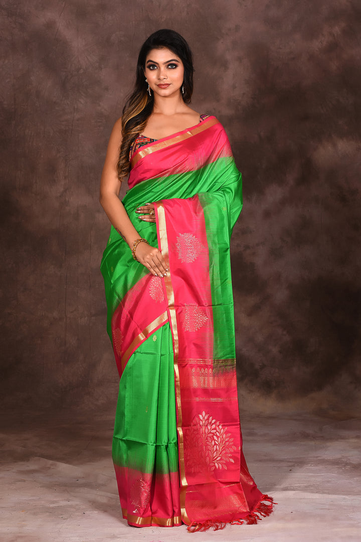 Green Pure Katan Saree - Keya Seth Exclusive