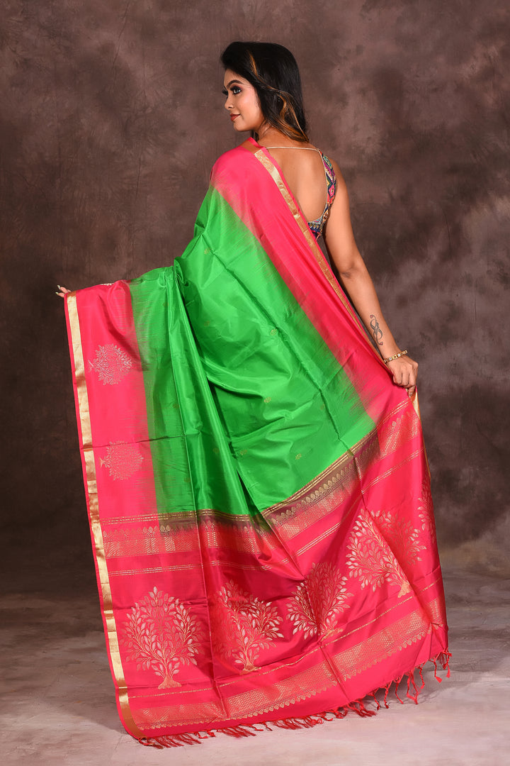 Green Pure Katan Saree - Keya Seth Exclusive