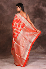 Load image into Gallery viewer, Bright Red Pure Katan Silk Saree - Keya Seth Exclusive
