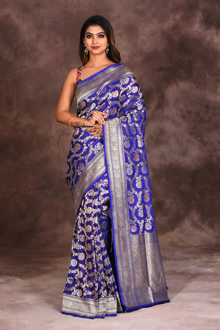 Royal Blue Pure Katan Silk Saree - Keya Seth Exclusive