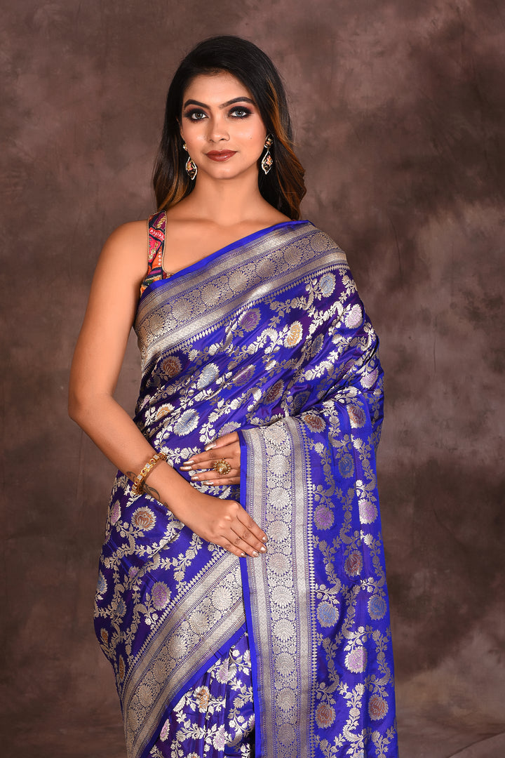 Royal Blue Pure Katan Silk Saree - Keya Seth Exclusive