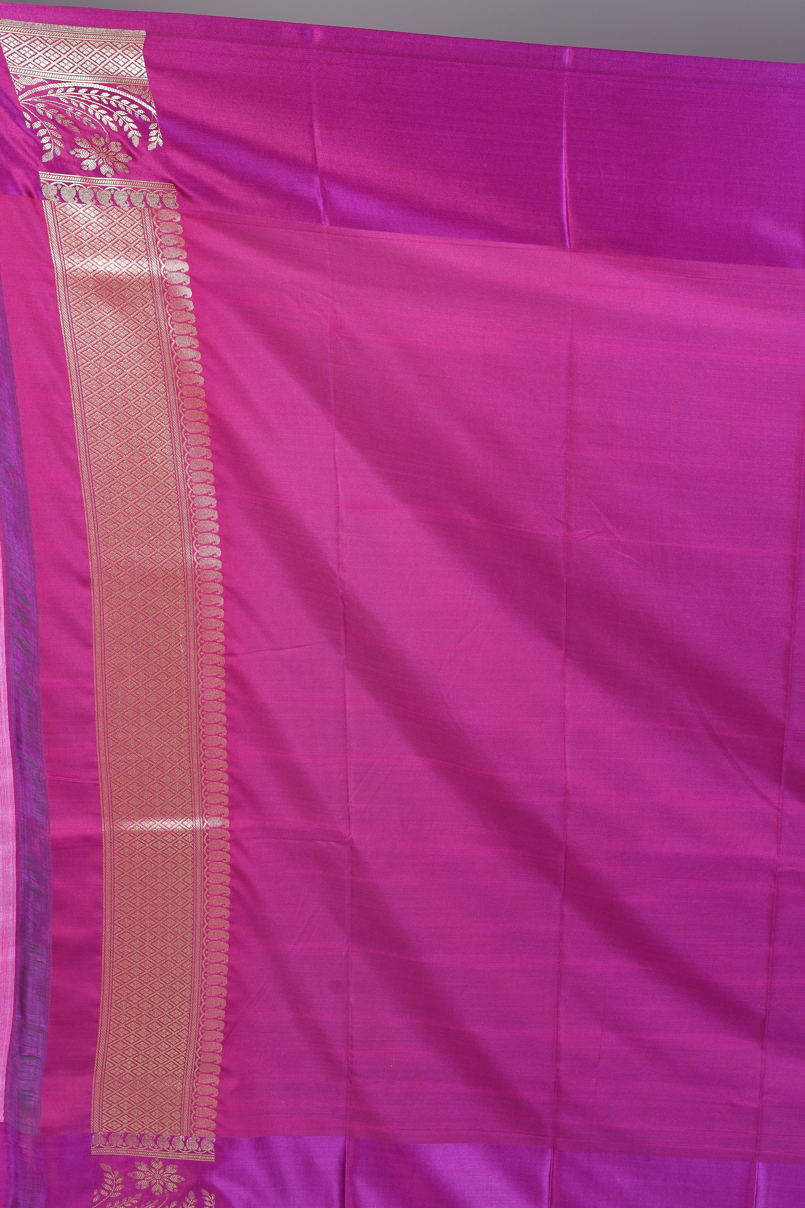 Peach Blended Tussar Saree with Magenta Borders - Keya Seth Exclusive