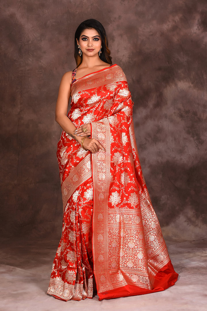 Red Jacquard Pure Uppada Silk Sarees - Keya Seth Exclusive