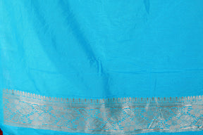 Sky Blue Blended Khaddi Saree - Keya Seth Exclusive