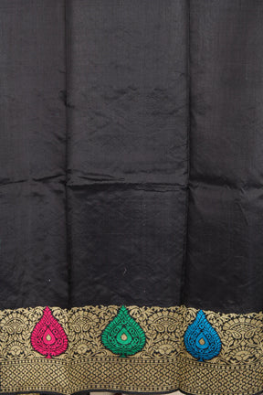 Black Pure Katan Saree - Keya Seth Exclusive