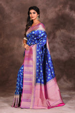 Load image into Gallery viewer, Deep Blue Pure Silk Saree - Keya Seth Exclusive
