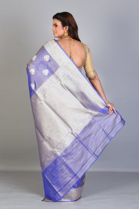 Mauve Crushed Tissue Saree with Zari Works - Keya Seth Exclusive