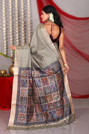 Light Green Pure Tussar Saree - Keya Seth Exclusive