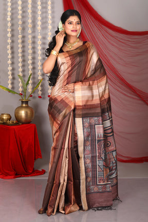 Multicolored Pure Tussar Saree - Keya Seth Exclusive