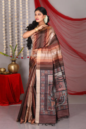 Multicolored Pure Tussar Saree - Keya Seth Exclusive