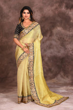Load image into Gallery viewer, Light Yellow Handloom Saree - Keya Seth Exclusive

