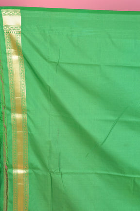 Red Blended Katan Silk Saree with Green Borders - Keya Seth Exclusive