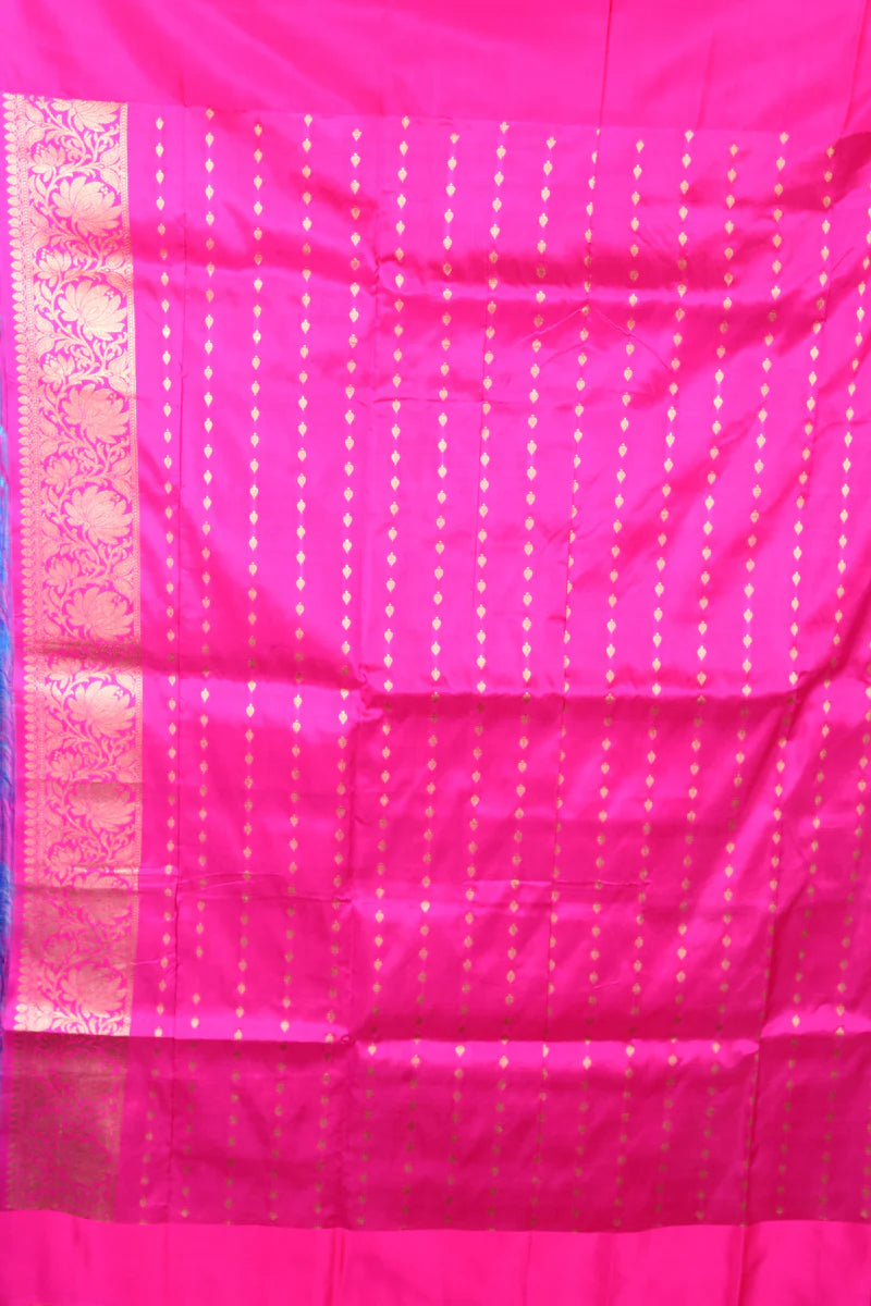 Blue Pure Katan Saree - Keya Seth Exclusive