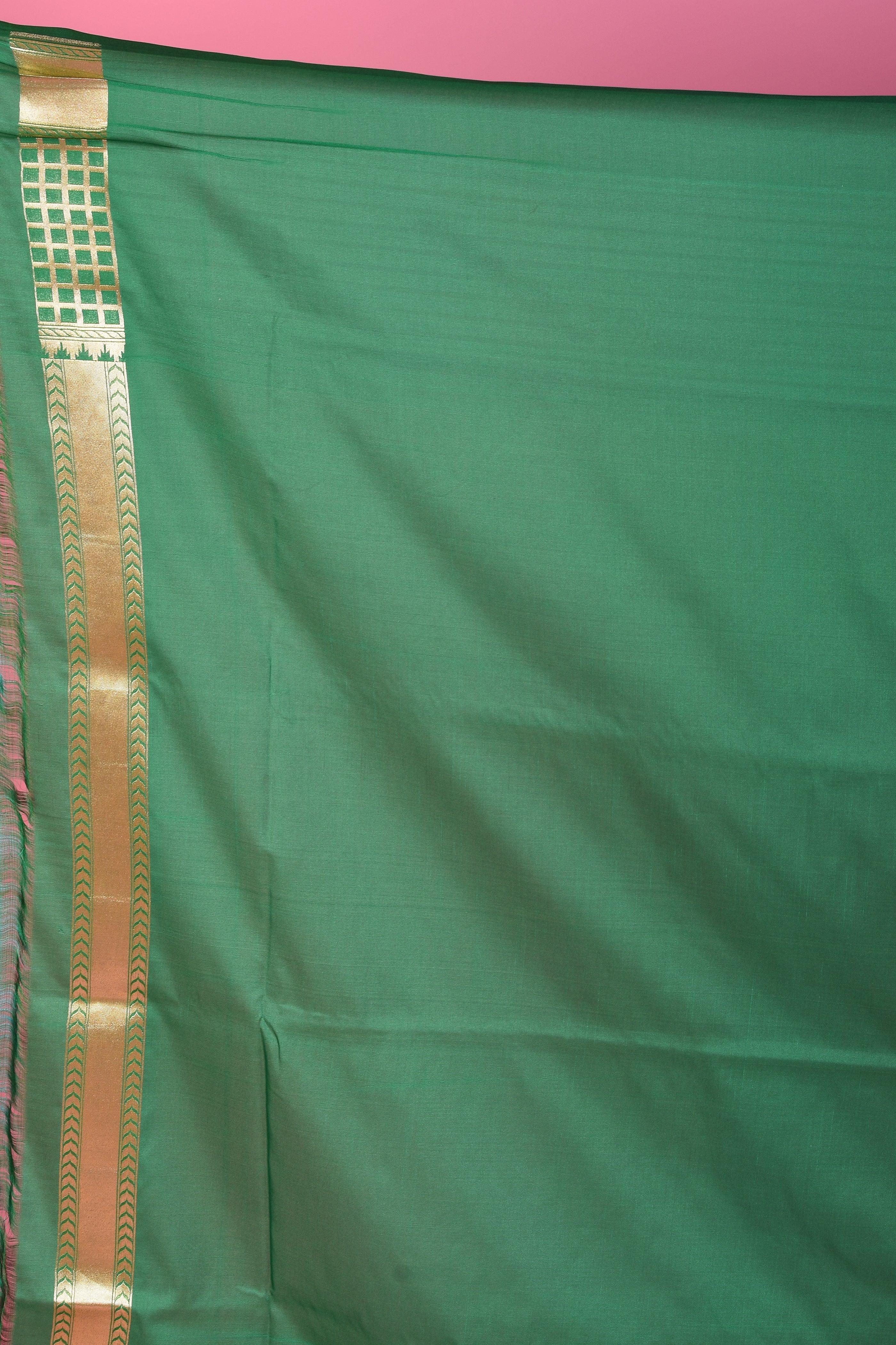 Red & Green Half & Half Blended Katan Silk Saree - Keya Seth Exclusive