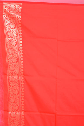 Red Blended Katan Silk Saree with Meenakari Works - Keya Seth Exclusive