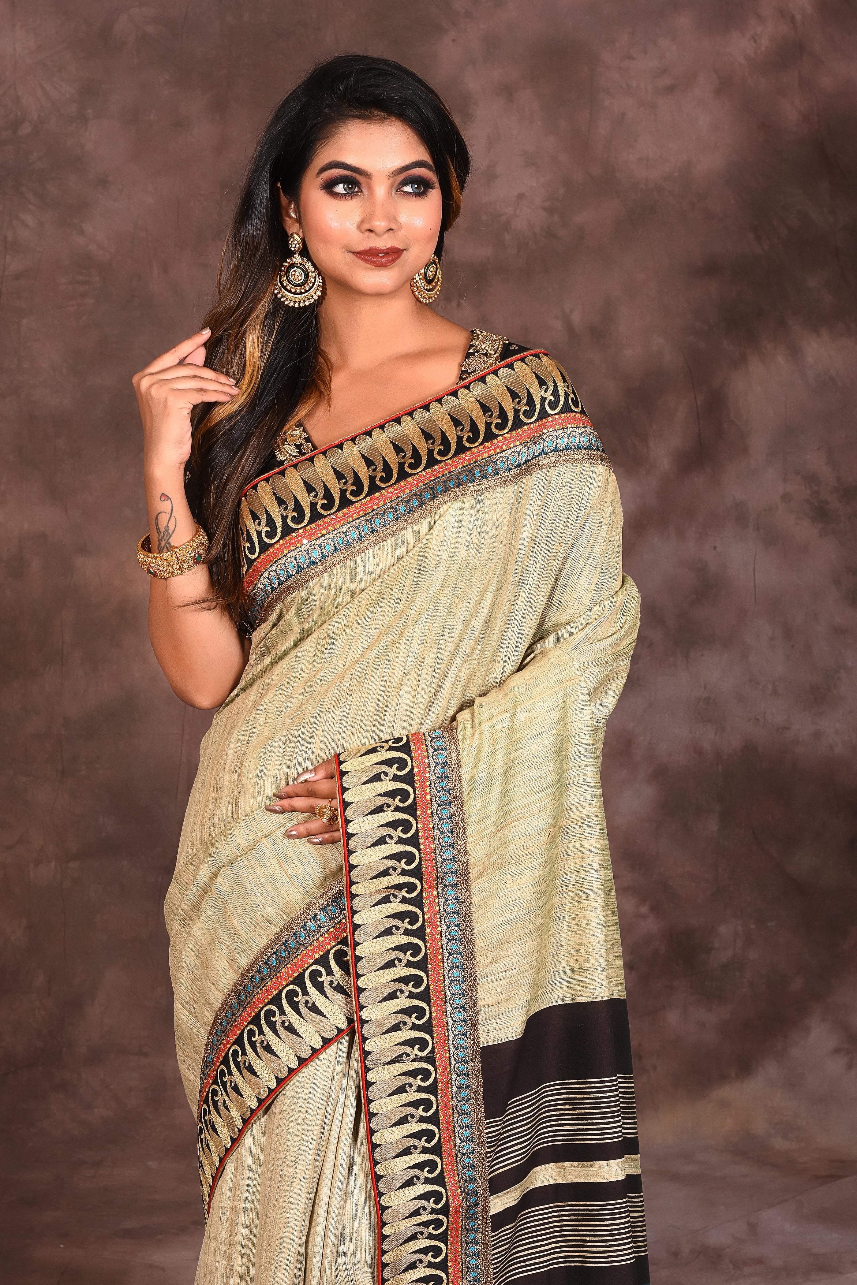 Brown Handloom Saree - Keya Seth Exclusive