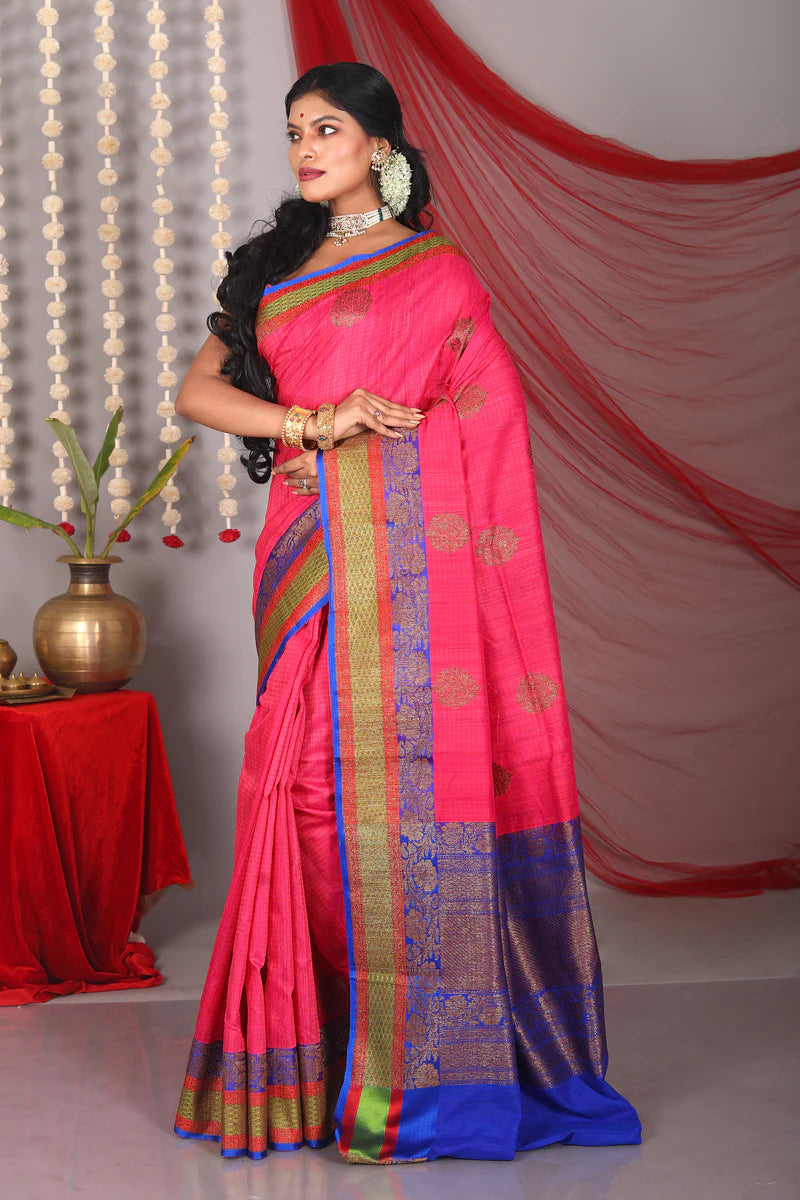 Pink Pure Tussar Saree - Keya Seth Exclusive