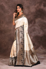 Load image into Gallery viewer, White Semi-Silk Saree - Keya Seth Exclusive
