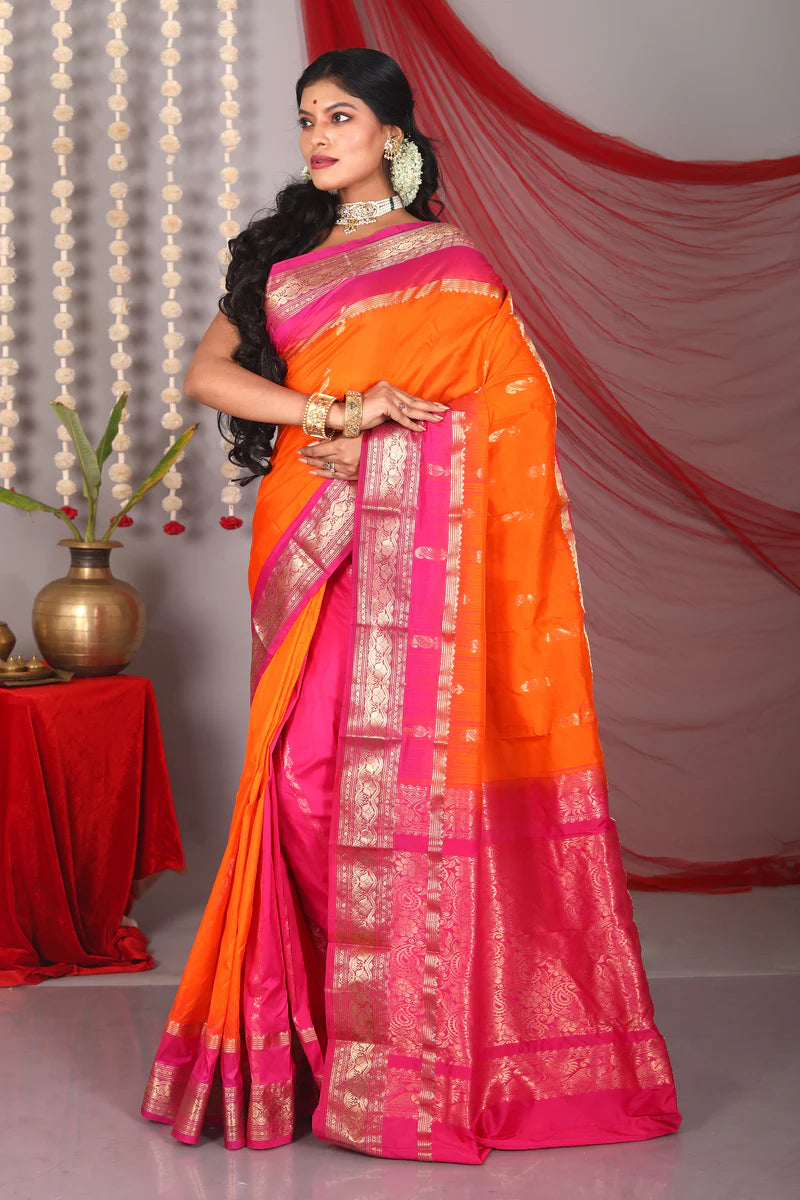 Orange Pure Kanjivaram Saree - Keya Seth Exclusive