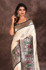 Load image into Gallery viewer, Shiny White Silk Saree - Keya Seth Exclusive
