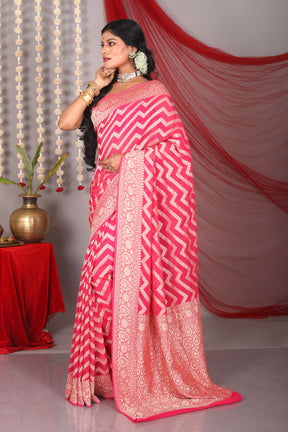 Pink Pure Khaddi Saree - Keya Seth Exclusive