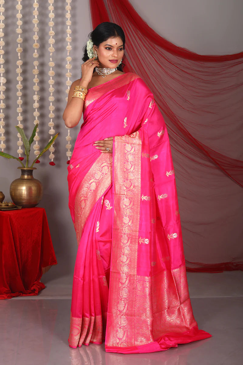Pink Pure Tussar Saree - Keya Seth Exclusive