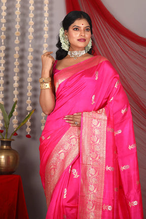 Pink Pure Tussar Saree - Keya Seth Exclusive