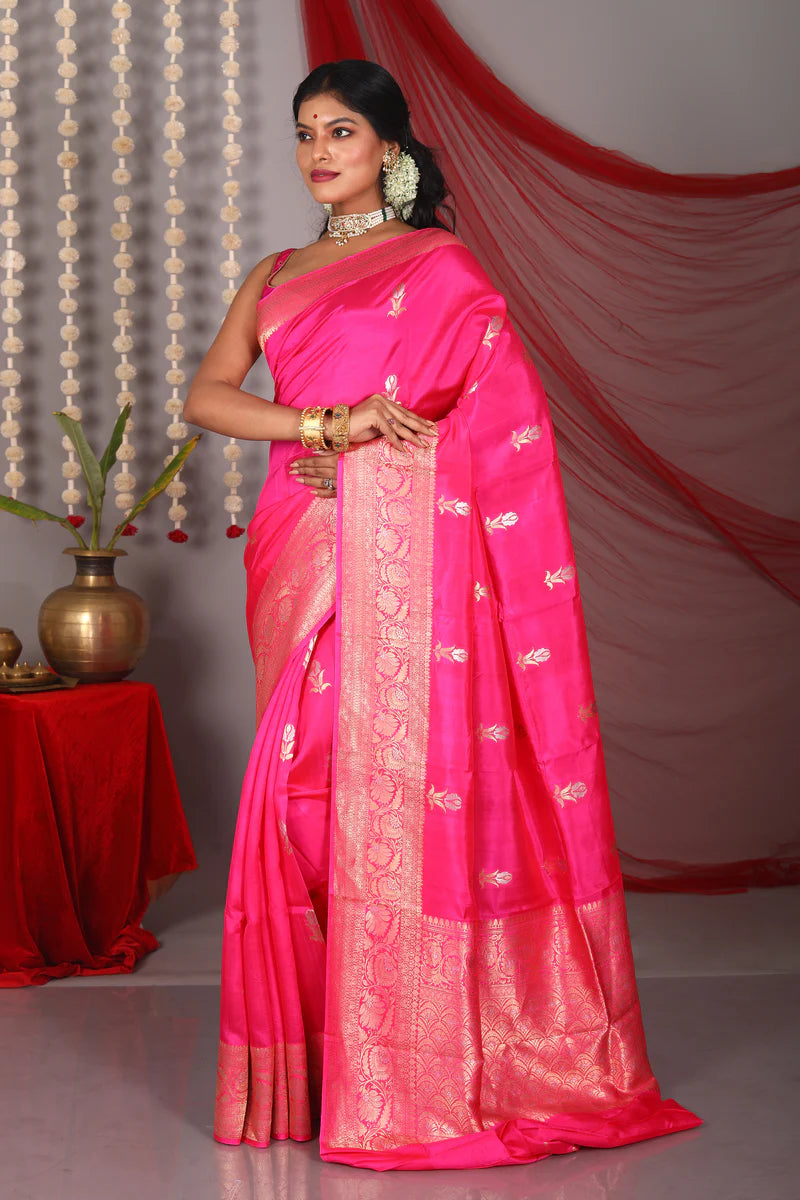 Pink Pure Tussar Saree - Keya Seth Exclusive